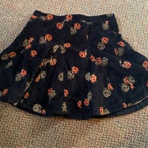 Free People Velvet Flower Mini Skirt